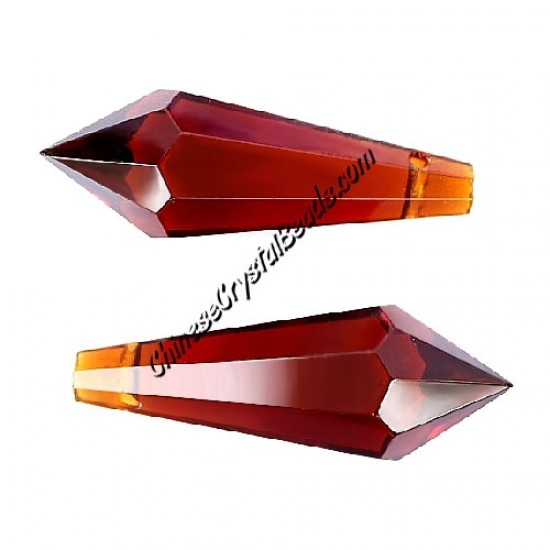 Chinese Crystal Ice Drop Prism Pendant, Topaz, 38mm, 1 piece