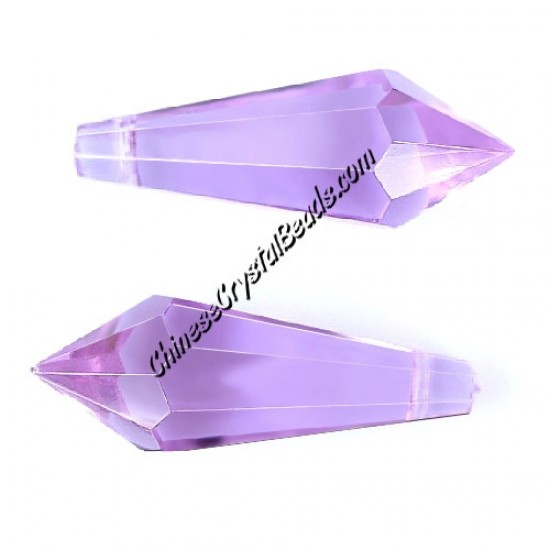 Chinese Crystal Ice Drop Prism Pendant, Lt. violet, 38mm, 1pc