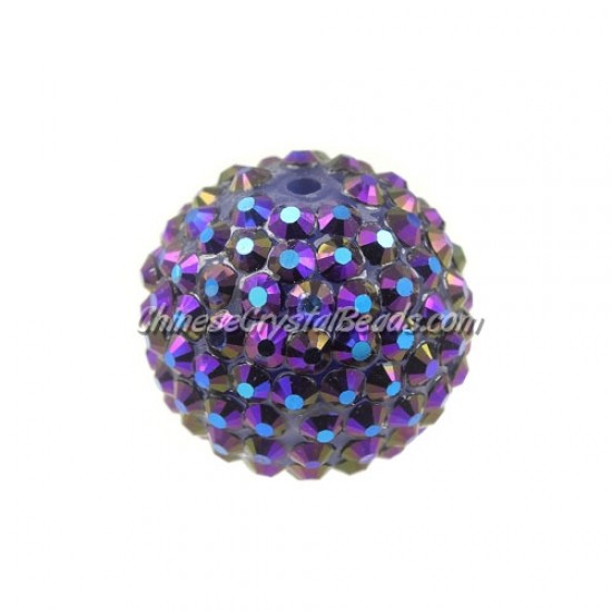 22mm Chinese Acrylic Crystal Disco Bead, Plum, 1 bead