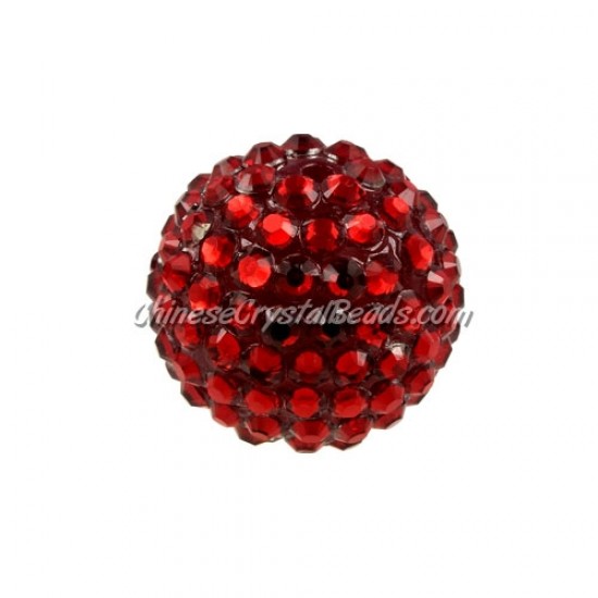 22mm Chinese Acrylic Crystal Disco Bead, red 1 bead