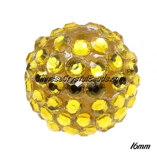 18mm Crystal Disco Ball Acrylic Rhinestone Yello 16x18mm, 12 beads