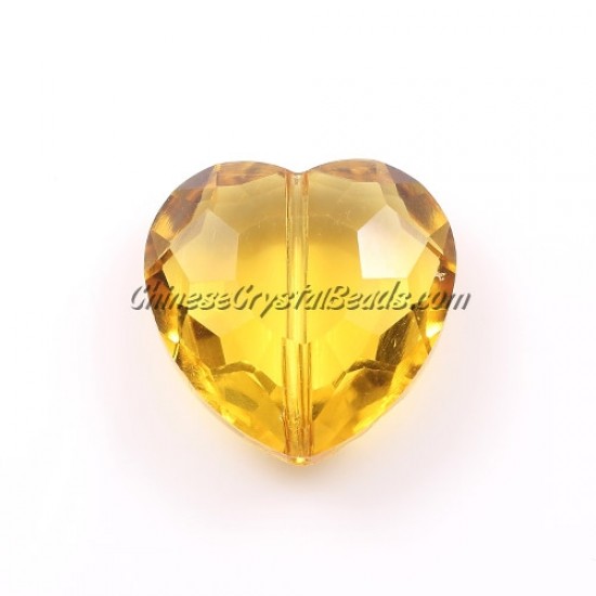 Chinese Crystal 22mm Heart Pendant/Bead, Sun, 6 pcs
