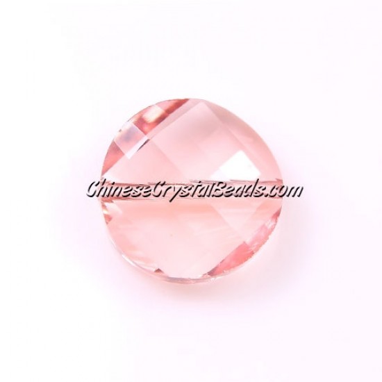 Chinese Crystal Twist Bead, Rose Peach, 18mm, 10 beads