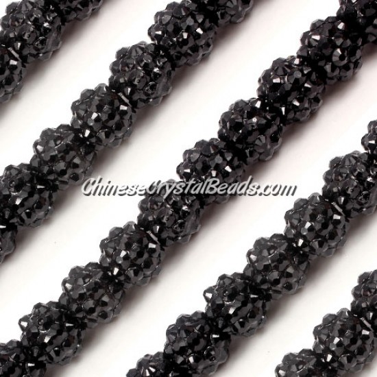 Chinese Crystal Disco Bead Acrylic black 10mm(inside), 25 beads