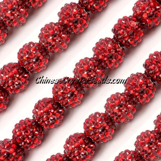 Chinese Crystal Disco Bead Acrylic Red 14mm(inside), 15 beads