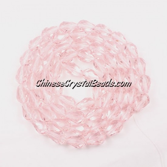 25Pcs 8x12mm Chinese Crystal Teardrop Beads, pink