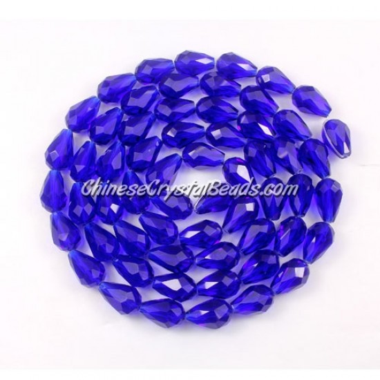 25Pcs 8x12mm Chinese Crystal Teardrop Beads, Sapphire