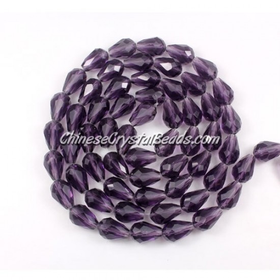25Pcs 8x12mm Chinese Crystal Teardrop Beads, violet