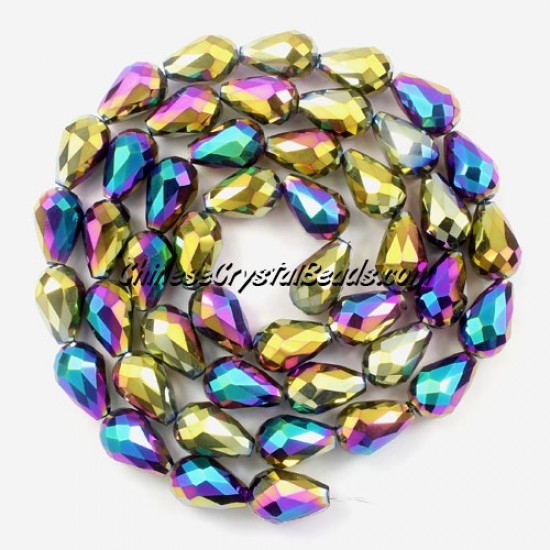 20Pcs 10x15mm Chinese Crystal Teardrop Beads, Rainbow