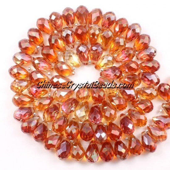 (NEW) Crystal Briolette Bead Strand, new color (5),  8x13mm, 98 beads