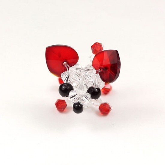 Crystal 3D Beading crystal animals Dog , Red Chihuahua, 27x27x24mm