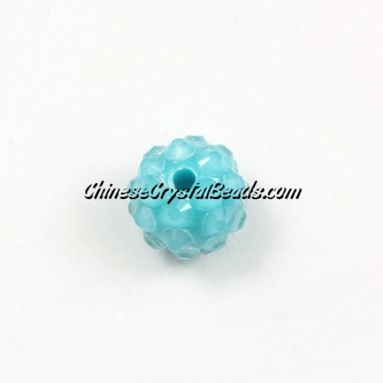 Chinese Crystal Disco Bead Acrylic aqua 10mm(inside), 25 beads