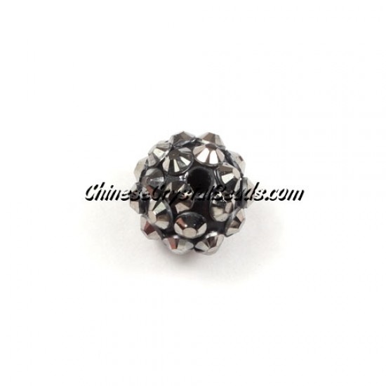 Chinese Crystal Disco Bead Acrylic silver 10mm(inside), 25 beads