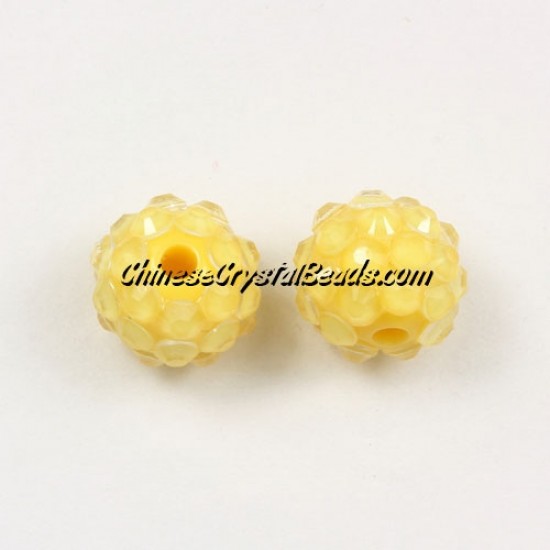 Chinese Crystal Disco Bead Acrylic yellow 10mm(inside), 25 beads
