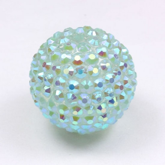 26mm Acrylic Disco Bead Light Aqua AB 1 bead