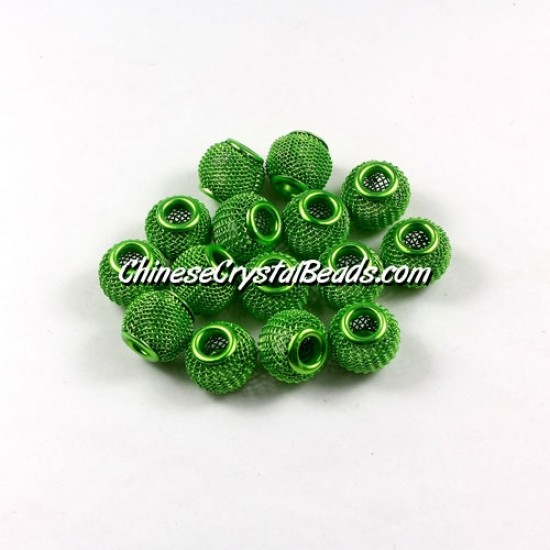Green Mesh Bead, Basketball Wives, 12mm, 10 pieces