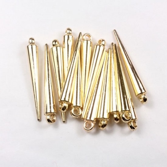 Basketball Wives Spikes gold 36mm Copper Coated Beads (CCB) 50PCS