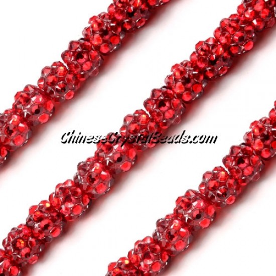 Chinese Crystal Disco Bead Acrylic red 8mm(inside), 30 beads