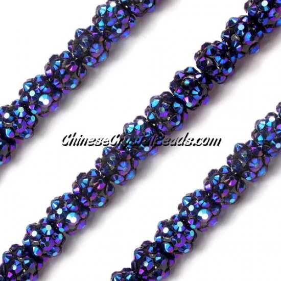 Chinese Crystal Disco Bead Acrylic sapphire plum 8mm(inside), 30 beads