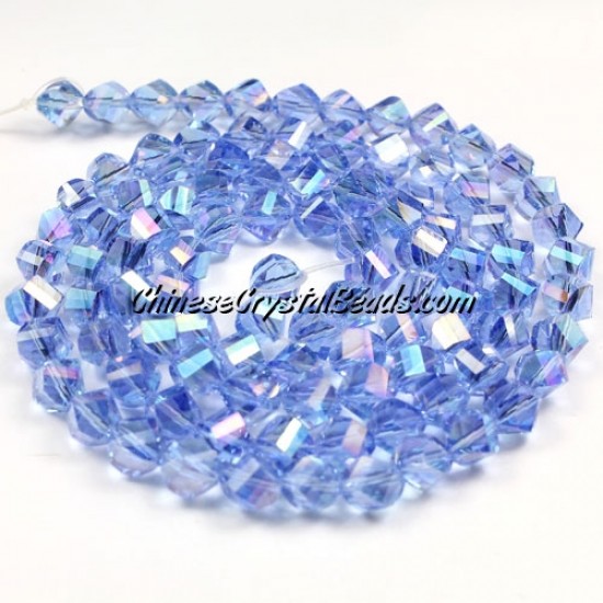6mm Crystal Helix Beads Strand light sapphire AB, about 50 beads