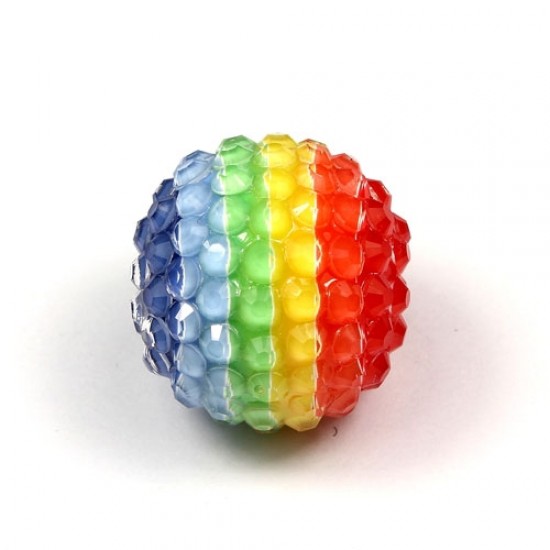 22mm Chinese Acrylic Crystal Disco Bead, Rainbow, 22mm 1 bead