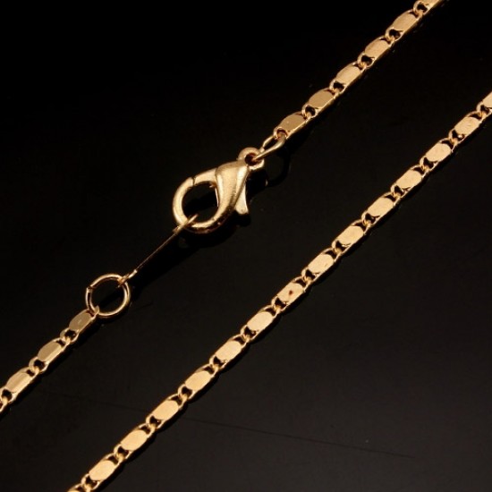 Chain, gold-plated steel, 1.8mm, 16-inch. Sold individually.  #002