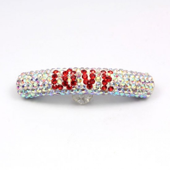 LOVE Pave beads, Pave Curved 52mm Bling Tube Bead,  Clear AB, #004