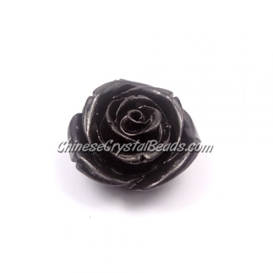 Composite Flower Beads, 25mm, black, hole about 1.5mm, sold 1 pcs