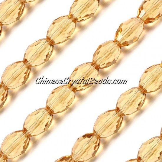 Chinese Crystal Faceted Barrel Strand, g.champagne, 10x13mm, 20 beads