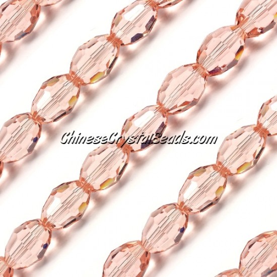 Chinese Crystal Barrel Strand, 10x13mm, Rose Peach, 20 beads