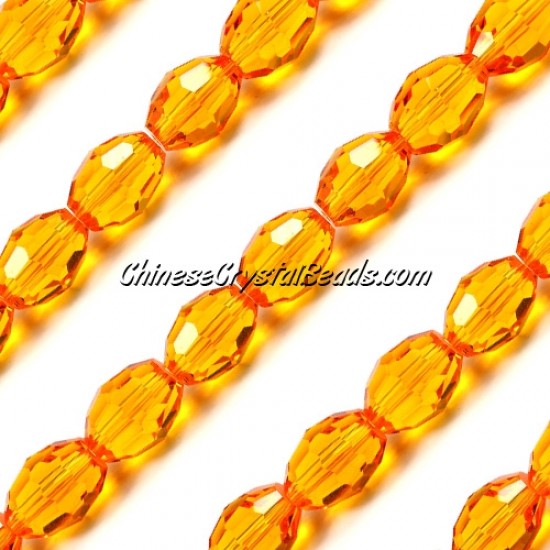 Chinese Crystal Faceted Barrel Strand, Sun, 10x13mm, 20 beads