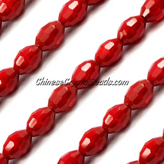 Chinese Crystal Faceted Barrel Strand, Red velvet, 10x13mm, 20 beads