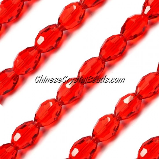Chinese Crystal Faceted Barrel Strand,Lt.Siam, 10x13mm, 20 beads