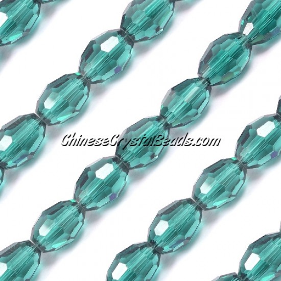 Chinese Crystal Faceted Barrel Strand, Emerald,10x13mm, 20 beads