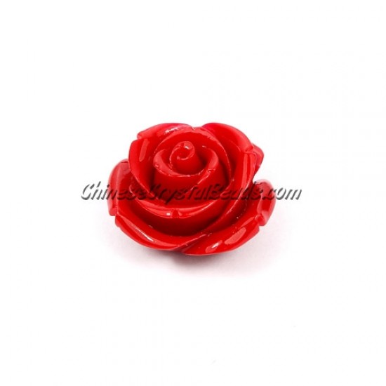 Composite Flower Beads, 25mm, red, hole about 1.5mm, sold 1 pcs