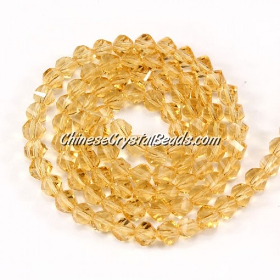 4mm Crystal Helix Beads Strand gold champagne, about 100 beads, 15 inch