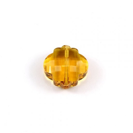 crystal lantern pendant, 10x18x18mm, amber, sold 1pcs
