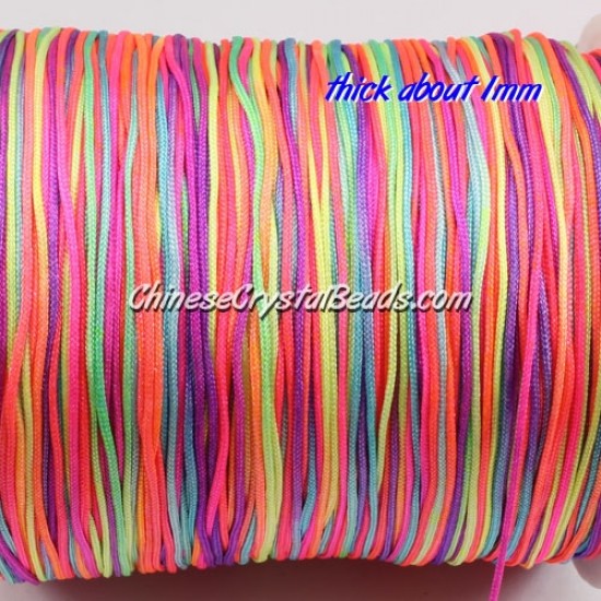 thick about 1mm, nylon string, rainbow color,(Sold by the meter)