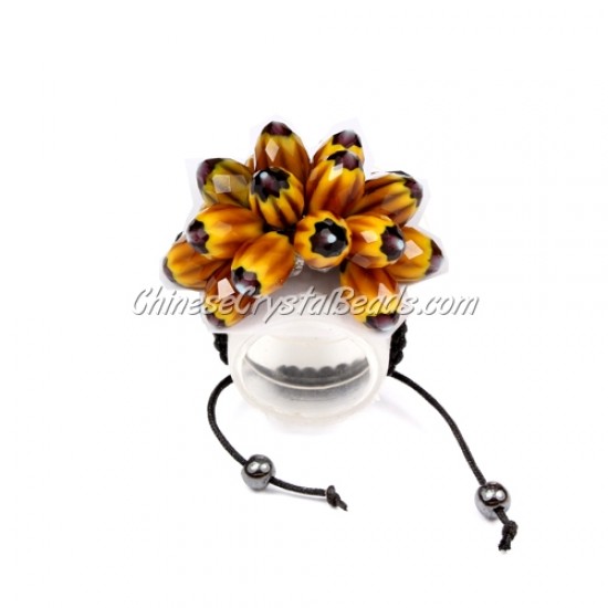 Pave crystal flower, sunflower, sold 1 pcs