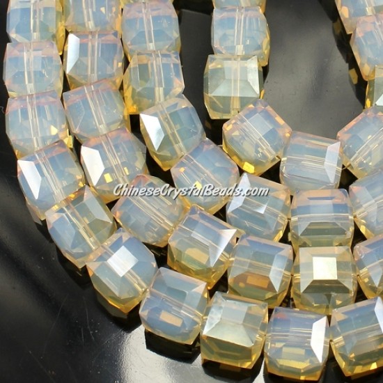crystal cube beads, 10mm, opal yellow, sold per pkg of 20pcs
