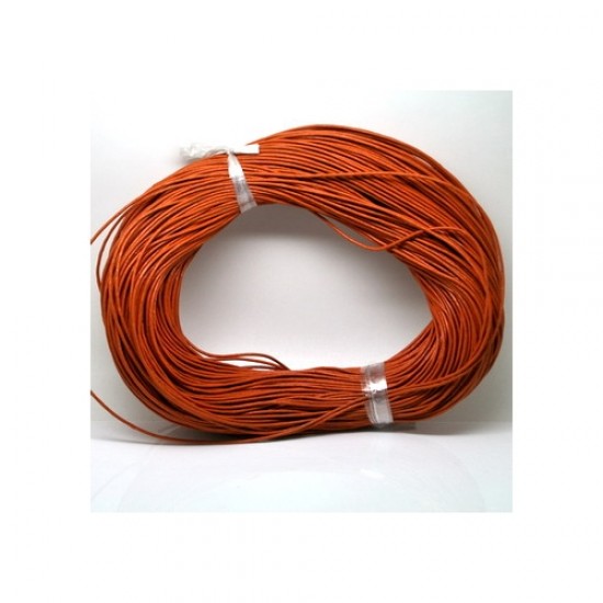 Round Leather Cord, orange , (1mm, 1.5mm, 2mm), Sold by the Meter