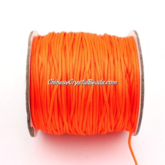 1.5mm Satin Rattail Cord thread, #20,(orange neon color) 80Yard spool