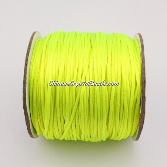 1.5mm Satin Rattail Cord thread, #11,(yellow neon color) 80Yard spool