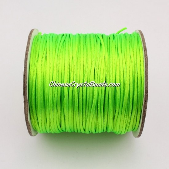 1.5mm Satin Rattail Cord thread, #10,(green neon color) 80Yard spool