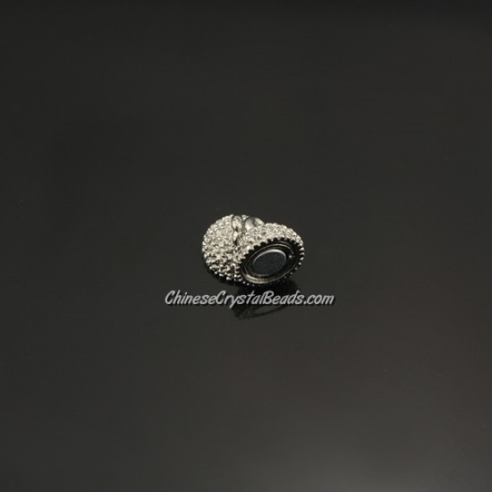 Magnetic Clasps ball, 8x13mm, hole:1.5mm, platinum, 10 pcs