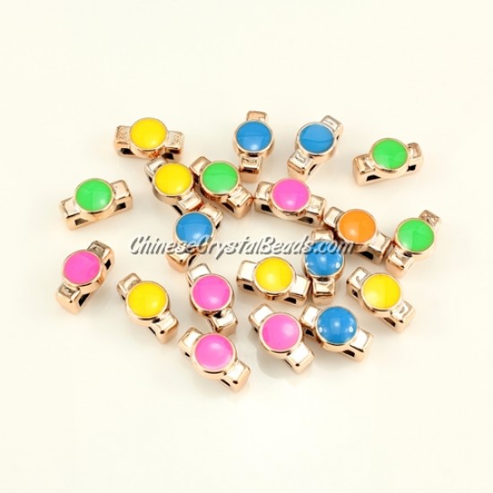 CCB, round beads, hole: 3x10mm, 7x8x14mm, mixture color,  sold per pkg of 20 pcs