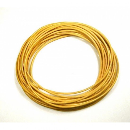 Round Leather Cord, Yellow , (1mm, 1.5mm, 2mm)(Sold by the Meter)
