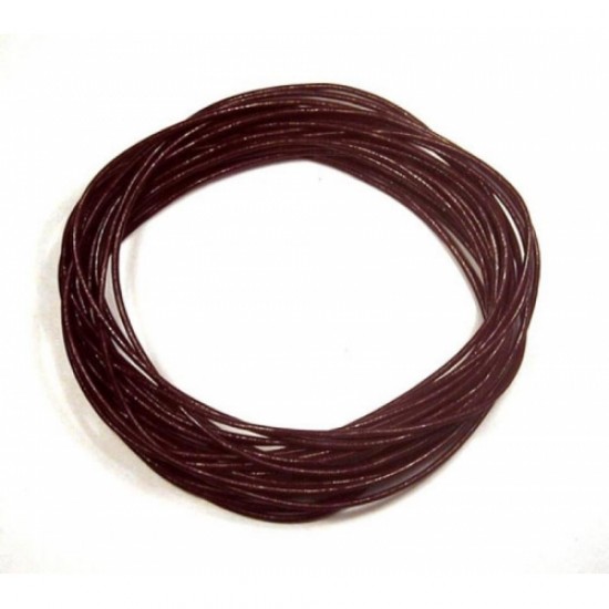 Round Leather Cord, dark brown, (1mm, 1.5mm, 2mm)(Sold by the Meter)