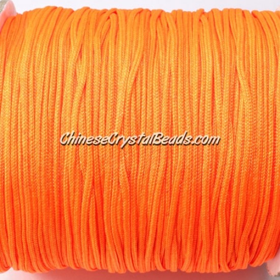 1.5mm nylon cord,  orange (neon color), Pave string unite, (Sold by the meter)