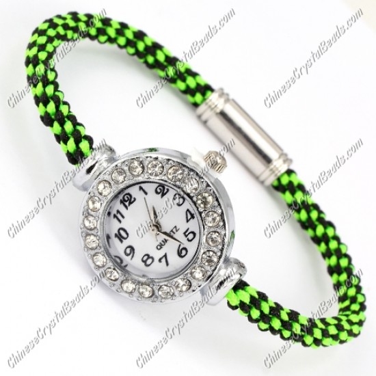 weave watch bracelet, Magnetic Clasps jewelry, 5mm wide, Length:7inch